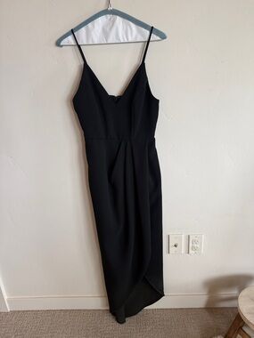 Xscape Black High-Low Slip Dress